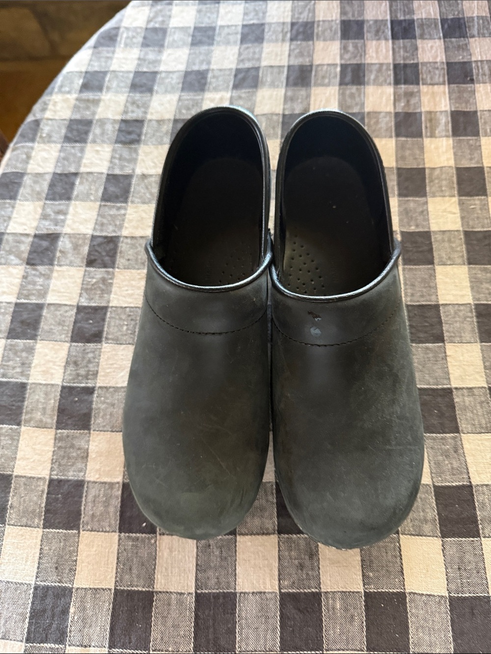 DANSKO Women's Black Leather Slip-On Clog Shoes Size 39 Brand New